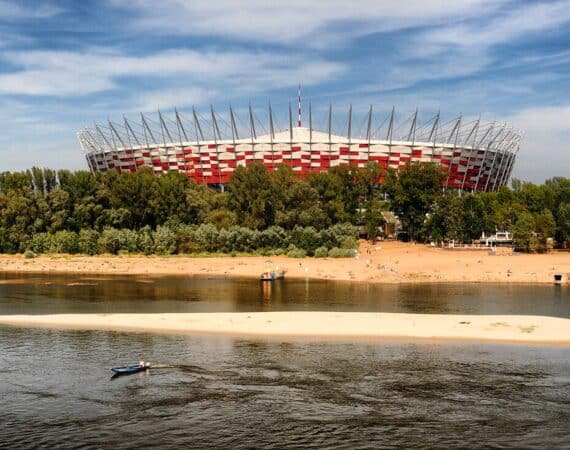 Plaże nad Wisłą w okolicy bulwarów