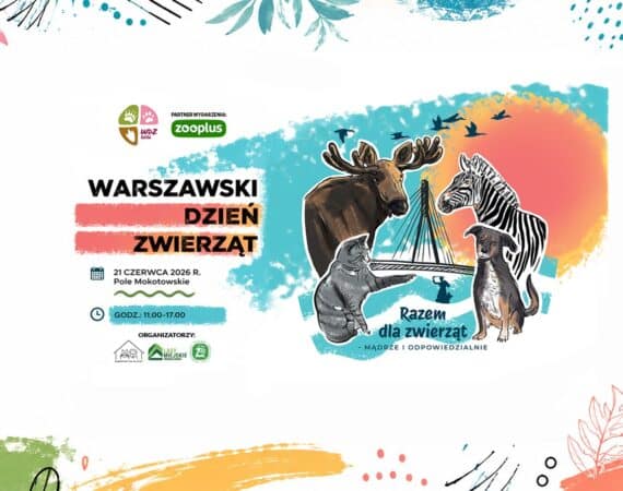 Z ogromną radością zapraszamy na X jubileuszową edycję Warszawskiego Dnia Zwierząt, która odbędzie się 21 czerwca 2026 r. (niedziela), w godzinach 11:00–17:00 na Polu Mokotowskim (Psia Polana). Tegoroczna edycja będzie wyjątkowa - po raz pierwszy Warszawski Dzień Zwierząt współtworzą aż trzy miejskie instytucje: Schronisko na Paluchu, Lasy Miejskie Warszawa oraz Warszawski Ogród Zoologiczny. Przez ostatnie lata wspólnie budowaliśmy wydarzenie poświęcone przede wszystkim zwierzętom towarzyszącym: adopcji, odpowiedzialnej opiece, zdrowiu i dobrostanowi psów oraz kotów. W tym roku otwieramy nowy rozdział. Łącząc doświadczenie trzech wyjątkowych instytucji, chcemy spojrzeć szerzej: na potrzeby zwierząt domowych, wolno żyjących i dzikich, a także na odpowiedzialność człowieka wobec całego otaczającego nas świata przyrody. Pod hasłem „RAZEM DLA ZWIERZĄT – MĄDRZE I ODPOWIEDZIALNIE” będziemy rozmawiać o świadomej opiece, adopcji, profilaktyce zdrowotnej, zachowaniach zwierząt, ochronie przyrody, współistnieniu ludzi i zwierząt w mieście oraz o tym, jak podejmować dobre, odpowiedzialne decyzje każdego dnia. Podczas wydarzenia czekać na Was będzie mnóstwo atrakcji, inspirujących spotkań i praktycznej wiedzy. W programie między innymi: ★ spotkanie z psami z Palucha ★ porady adopcyjne ★ panele edukacyjne i konsultacje z ekspertami ★ warsztaty edukacyjne dla dzieci ★ bezpłatne czipowanie zwierząt ★ kocia strefa ★ strefa edukacji przyrodniczej i leśnej ★ konkursy z nagrodami ★ zlot psów adoptowanych z Palucha – dla każdego uczestnika specjalny upominek 🐶 ★ strefa zabaw dla najmłodszych ★ i wiele, wiele innych atrakcji! W wydarzeniu wezmą udział: ★ Schronisko na Paluchu ★ Lasy Miejskie Warszawa ★ Warszawski Ogród Zoologiczny ★ OTOZ Animals Inspektorat Warszawa ★ Fundacja Azylu Koci Świat ★ Towarzystwo Opieki nad Zwierzętami Warszawa ★ Fundacja Ratuj Adoptuj Pomagaj ★ Fundacja Trop Warszawa ★ Mazowiecka Fundacja Opieki nad Zwierzętami (MFOZ) ★ Fundacja Koty z Grochowa – Koty w potrzebie ★ Stowarzyszenie Pomocy Królikom – Uszate Serca Warszawy ★ Hotelik Królestwo Królików ★ Fundacja JOKOT ★ Fundacja dla Zwierząt „Koteria” ★ Stowarzyszenie Kocia Oaza Koci Raj ★ Fundacja Mikropsy ★ Stowarzyszenie Pomocy Świnkom Morskim ★ Fundacja Azylu pod Psim Aniołem ★ Fundacja VIVA! ★ Fundacja Przygarnij Królika ★ Fundacja Panda ★ Ptasi Azyl ★ Szkoła Twórczej Nauki Vinci wraz z Fundacją Leonardo ★ Fundacja Opieki nad Zwierzętami Canis ★ Fundacja Bezdomniaki ★ Nadleśnictwo Celestynów ★ Zarząd Transportu Miejskiego w Warszawie ★ Fundacja DKMS ★ Fundacja Kotki Plaskotki Partnerem wydarzenia jest Zooplus 🐾 Zapraszamy całe rodziny, opiekunów zwierząt, miłośników przyrody i wszystkich, którym los zwierząt jest bliski. Spotkajmy się, uczmy się od siebie i pokażmy, że razem możemy jeszcze więcej. Do zobaczenia 21 czerwca na Polu Mokotowskim!