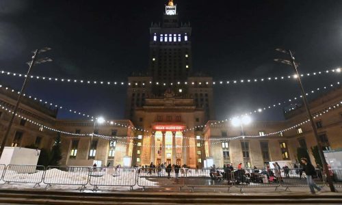 Lodowisko przed Pałacem Kultury i Nauki